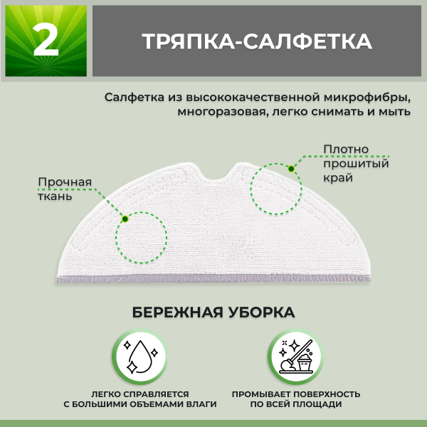 Набор аксессуаров Maxi для робота-пылесоса Xiaomi Mi Robot Vacuum Cleaner 1S (SDJQR03RR), черные боковые щетки